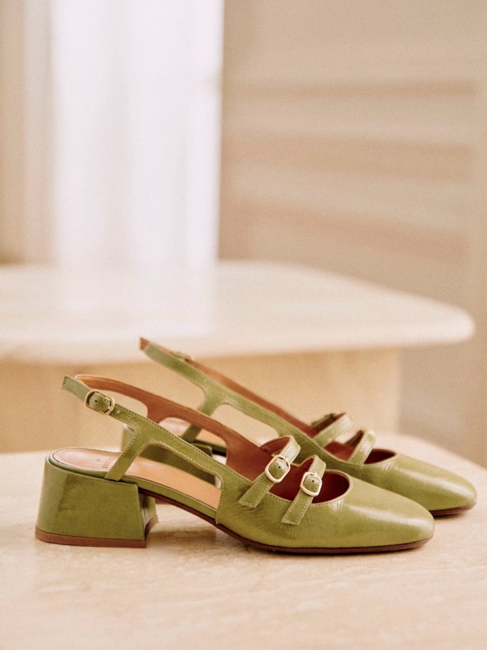 NIB Sezane Pumps Shoes paula pistachio green！